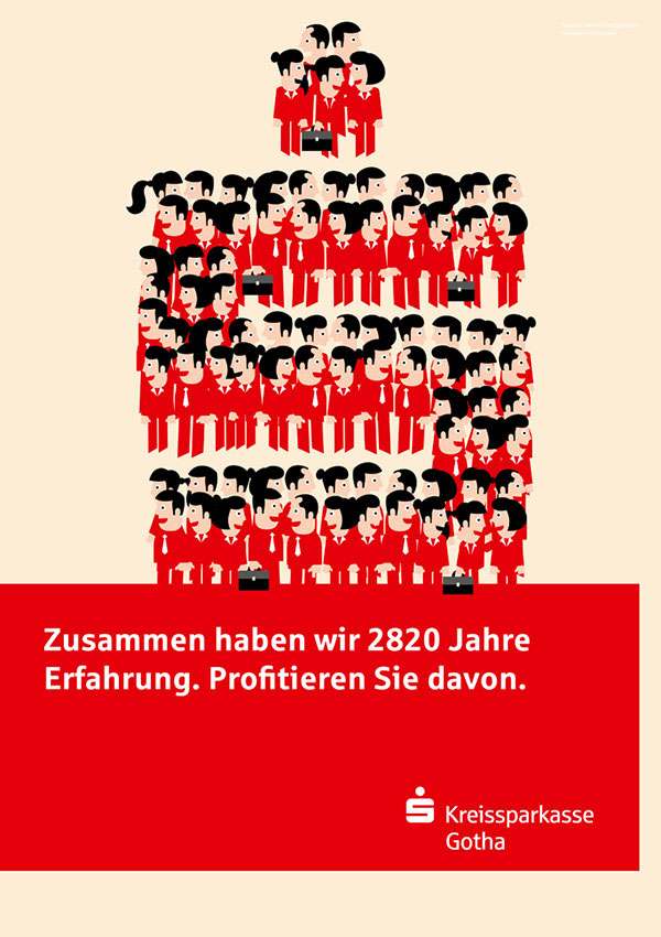 Sparkasse Kampagne Plakate Kreissparkasse Gotha Filialplakate Regionen thüringen