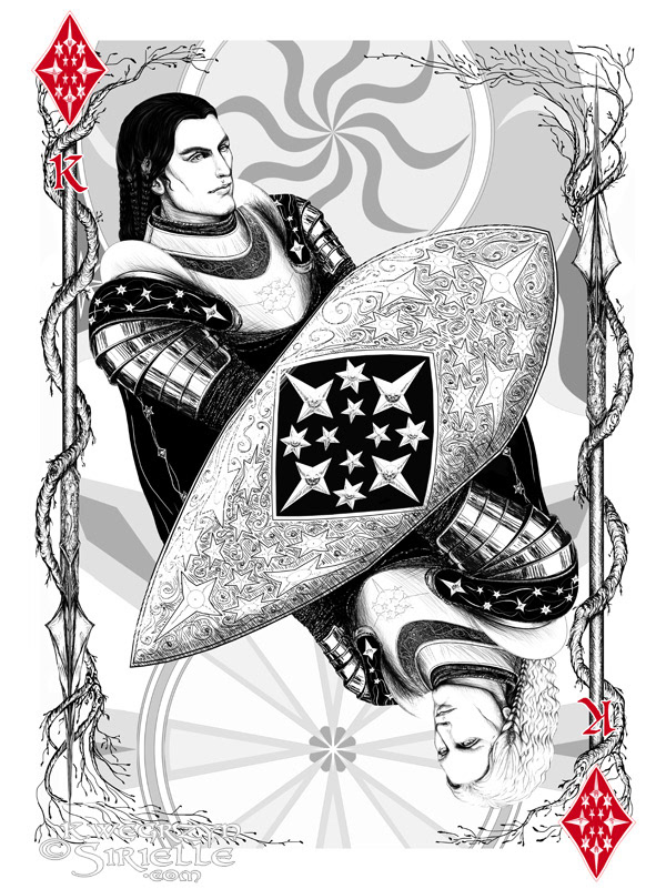A double portrait of Gil-galad in card deck style