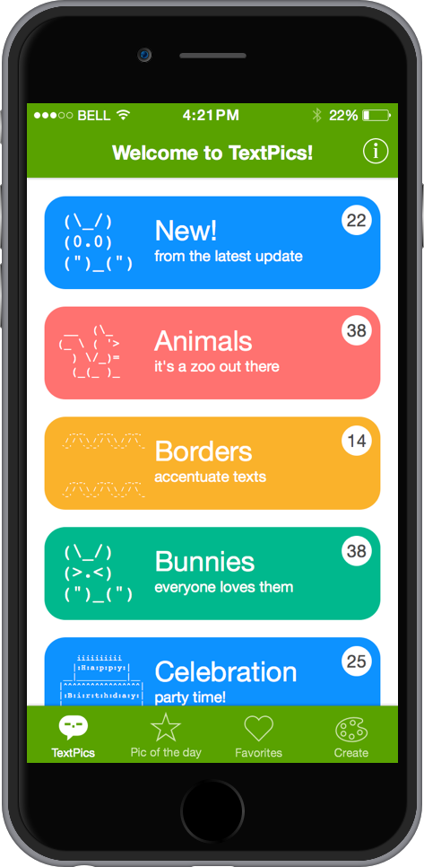 ios ios7 ios8 flat app mobile design UI messaging Emoji ascii graphic colorful