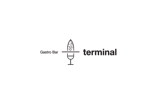 terminal restaurant gastro bar Logo Design bag design wall signage mockups