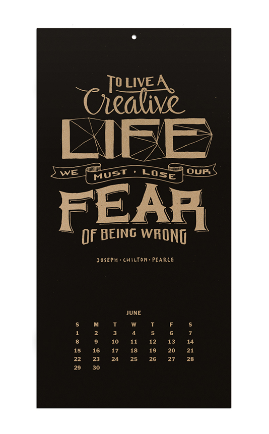 HAND LETTERING Calender hand drawn type Quotes hand made