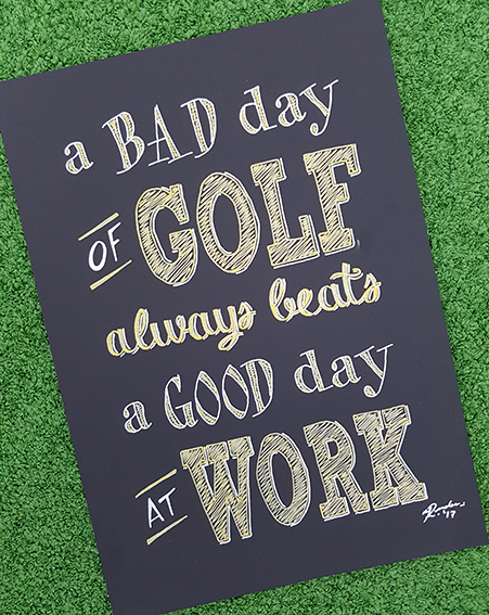 ILLUSTRATION  typography   Quotes golf Work 