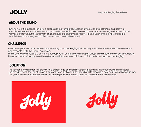 Logo and packaging- jolly BRANDING ( SPARKLING TONIC)