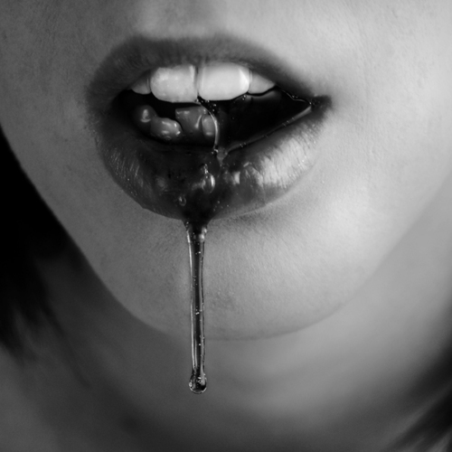 purge horror lips face mouths series Liquid fluid black White portraits portrait Mouth teeth