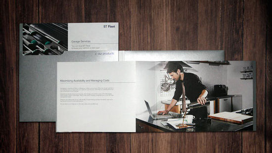print corporate brochure folder metallic foil identity