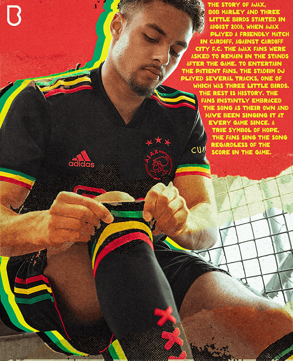 Ajax Bob Marley Third kit Visuals.