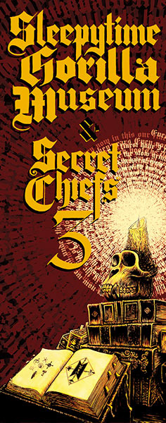 Tour Poster music merchandise Sleepytime Gorilla Museum secret chiefs 3 band poster Rock Art experimental music the end records