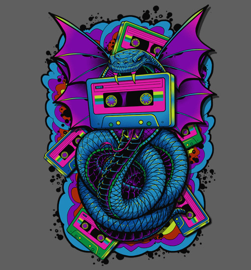 tee shirt design  Shirt designs  graffitti character Graffiti Character  graf art  Cartoon Character  urban  cobra  Music  headphones