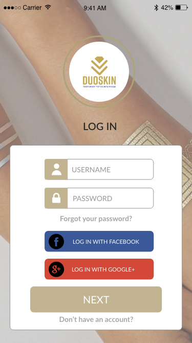 Mobile app duoskin UX design