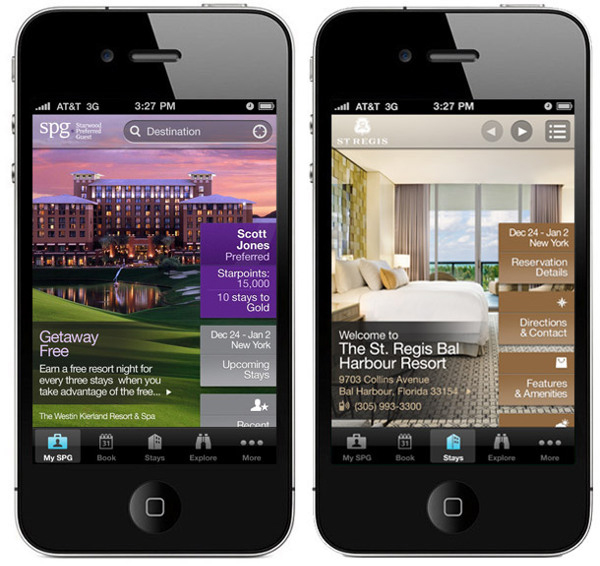 iphone app  app  iphone  mobile  hotel Starwood android ios Hospitality inspire Travel Mobile UI