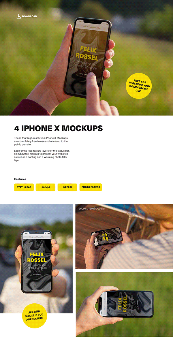 Free iPhone X Mockups