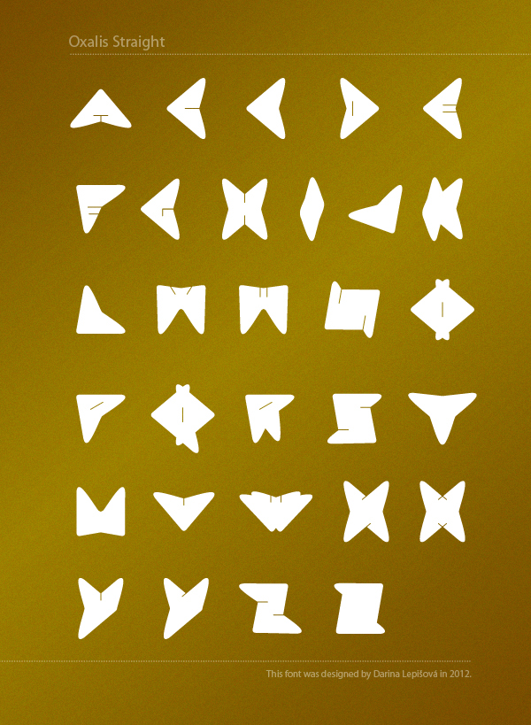 flower typo alphabet triangle