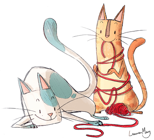 children's illustration cats Princess