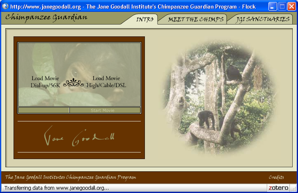 Jane Goodall chimp Website Bryce Tugwell Large Site non profit africa