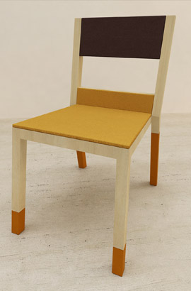 Trico chair Porém Chair chair with three materials piling chair wood metal and textile