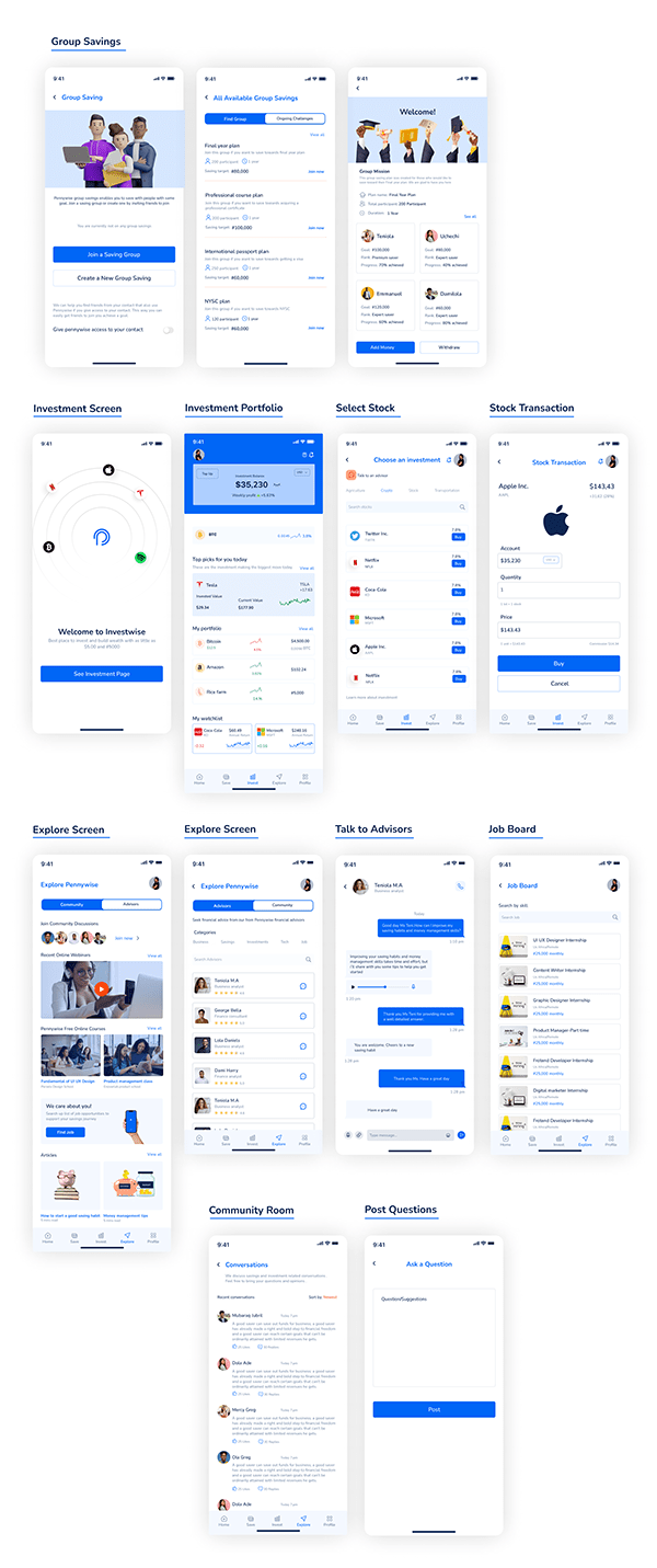 Pennywise: Student Saving App (UI UX Case Study)