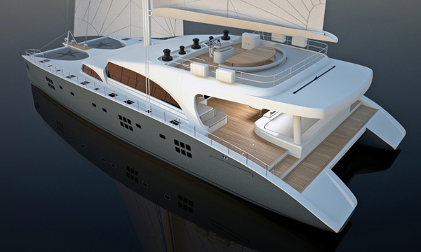 yacht rendering catamaran