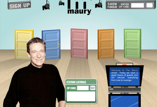Flash mysql php databsed software nbc maury web site interactive unser interface UI video cms ux
