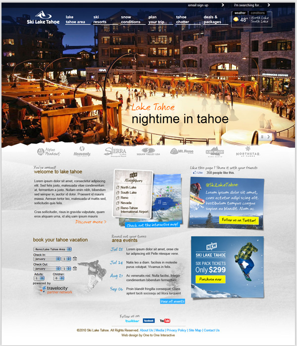 lake tahoe Ski Snowboarding mobile mobile design campaign