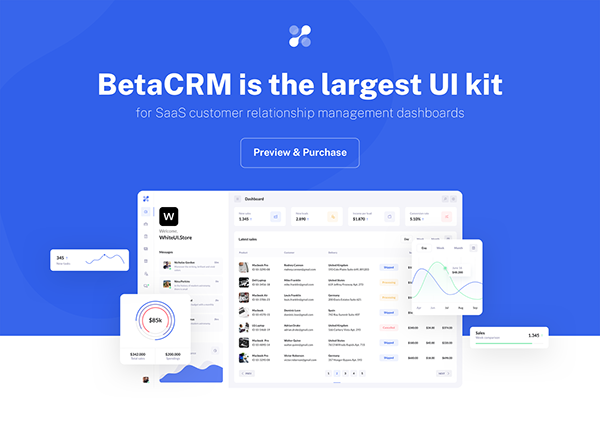 BetaCRM - UI Kit for SaaS and CRM Admin Dashboards
