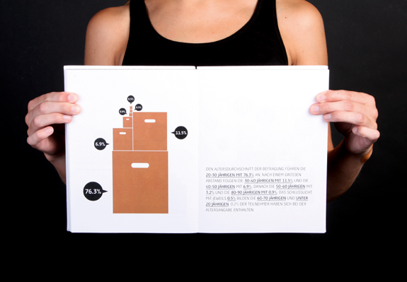 ausstellung umzug Selbstversuch infografik typografie fotografie