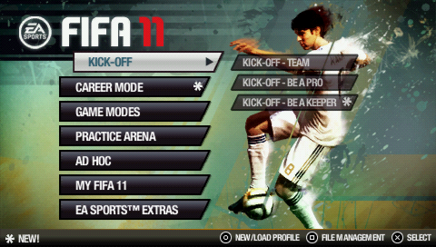 FIFA fifa soccer soccer football ps2 playstation EA SPORTS psp Playstation Portable user interface
