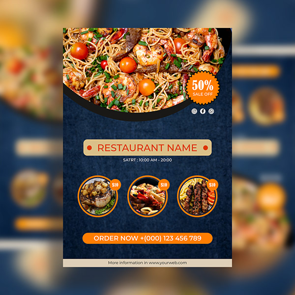 restaurant food menu flyer