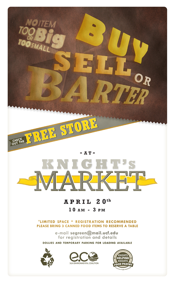 brand florida flyer graphic knight Knight's Market logo Lynise orlando print ucf barter