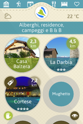 application mobile tourism user interface Italy outdoors