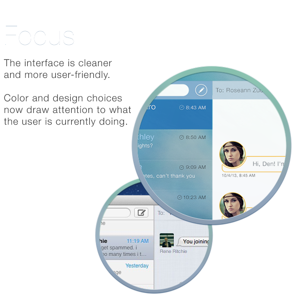messages imessage macos app mac UI Interface design ux user interface user experience Chat concept flat design blur