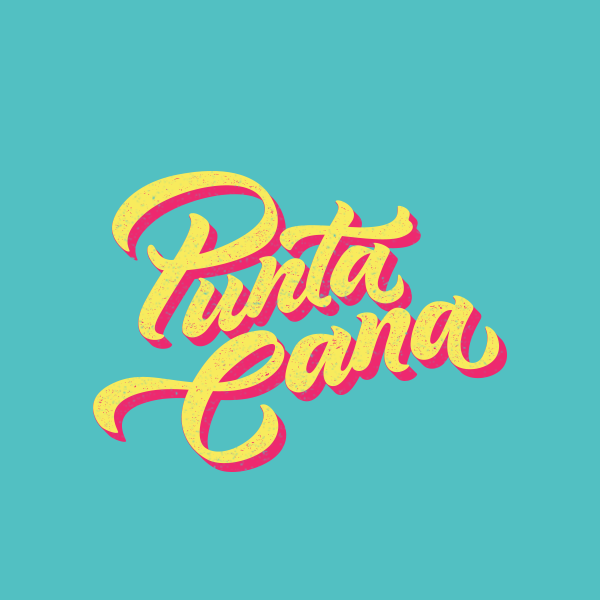 lettering design Illustrator dominican 80s banana neon handmade