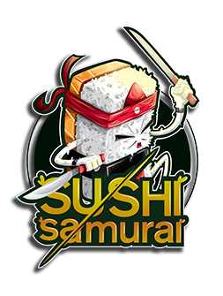 Sushi restaurant Food  samurai eat dinner logo brand nigiri