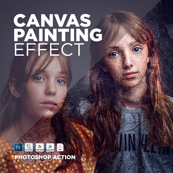 Free Photoshop Action Canvas Painting Effect #5