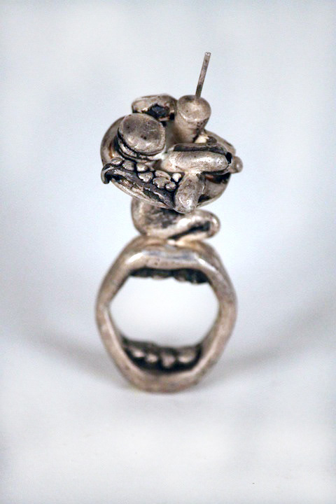 art jewelry cast metal contemporary fine art jewelry Jewelry Design  lost wax casting modern ring silver