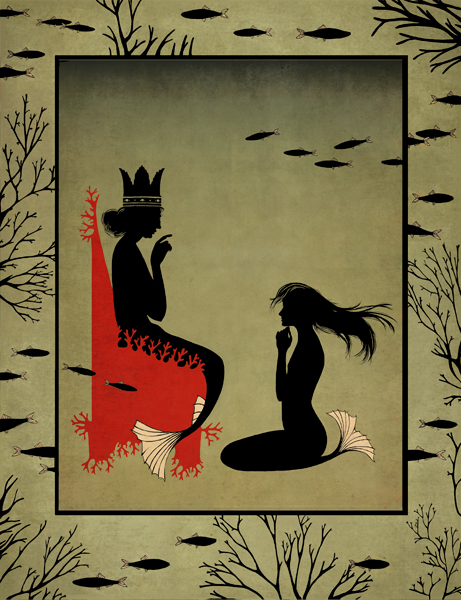 The Little Mermaid Hans Christian Andersen fairy tale Silhouette