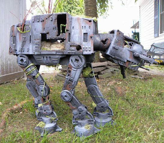 star wars model sci-fi AT-AT Diorama 3D Starwars derelict wrecked abandoned may 4th force refuge weathering
