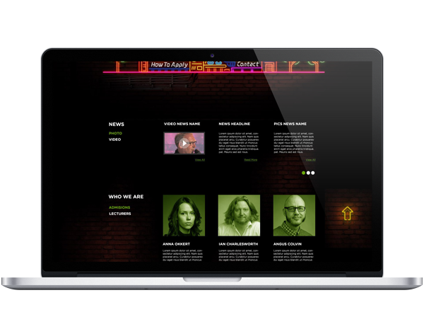 Web  web page UI illustratio factory animated gif neon brick ligths