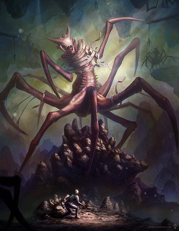 science fiction  sci fi creature  Beast  Horror  digital painting scene gloomy