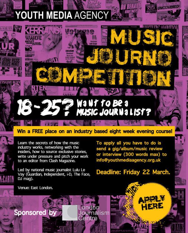 Youth Media Agency CLASH MAGAZINE music journalist London east london Young Creatives media E-flyer