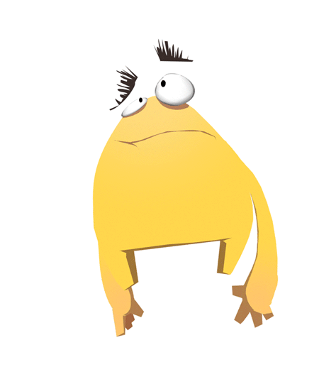halfbrick art test Fruit Ninja yellow muppet monster ben benjamin olive