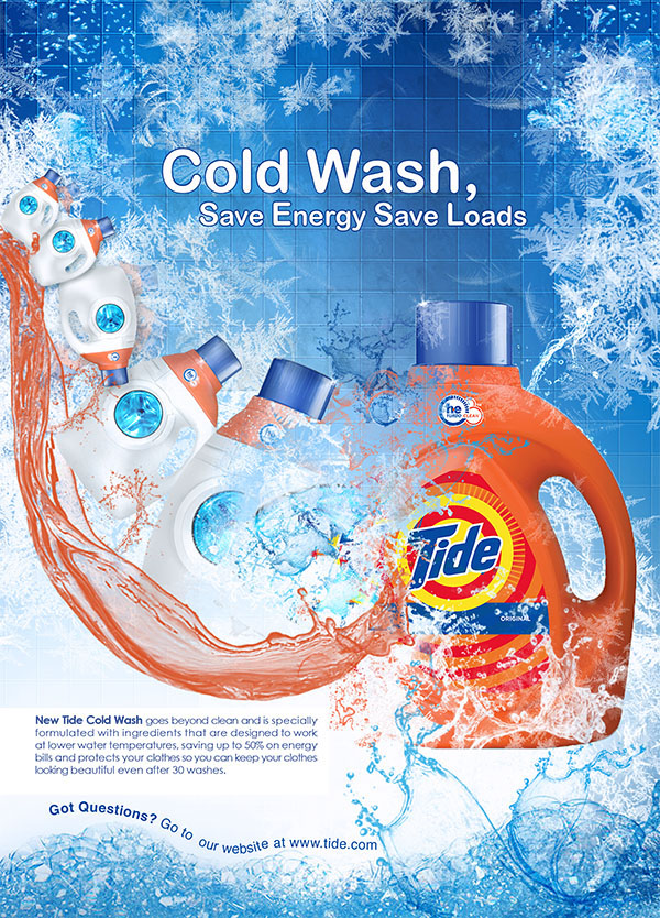 tide laundry energy design process blue orange water splash ice magazine geographic Toronto