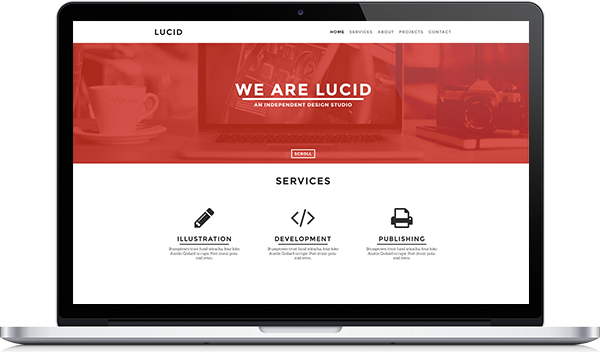 lucid red Jaden studio Independent macbook design code onepage portfolio
