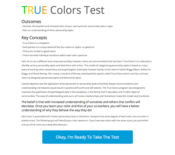 Free test color true personality gma.rusticcuff.com
