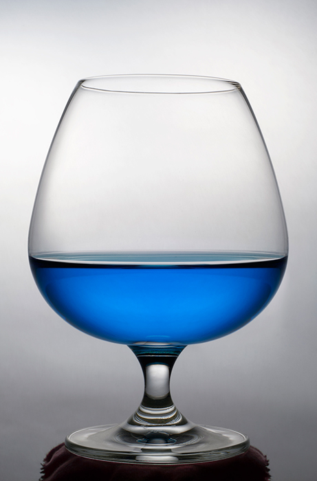 still life blue wine glass