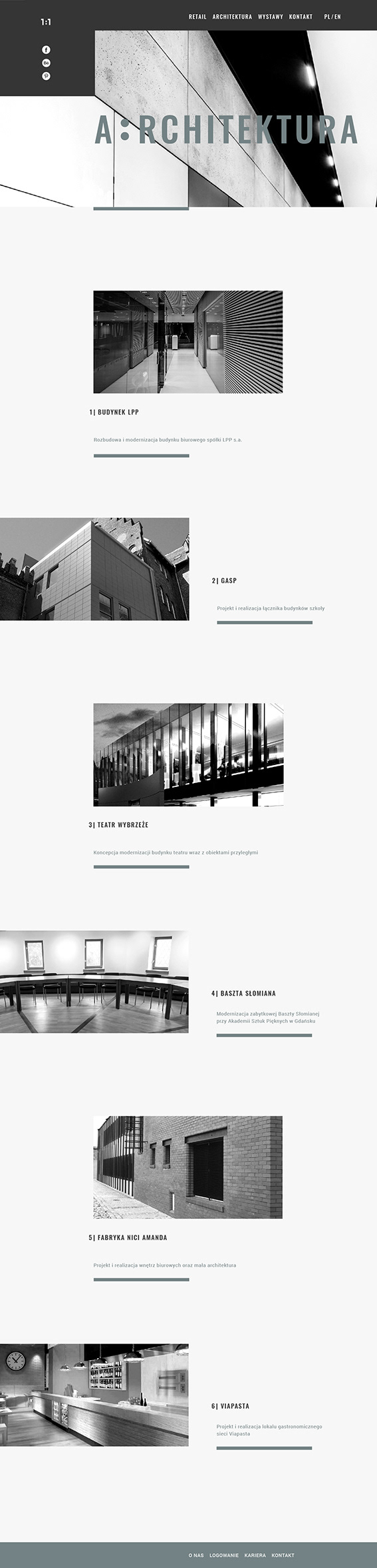 Website www design architecture achromatic black and white minimalistic quiet elegant simplicity