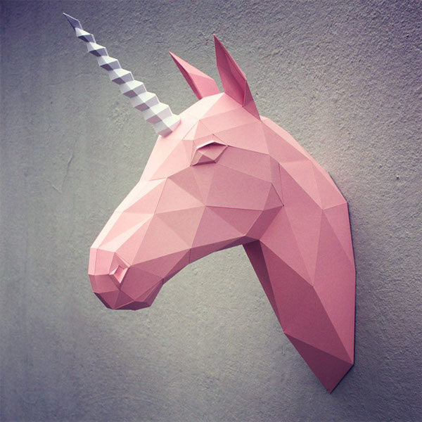 Papercraft unicorn head
