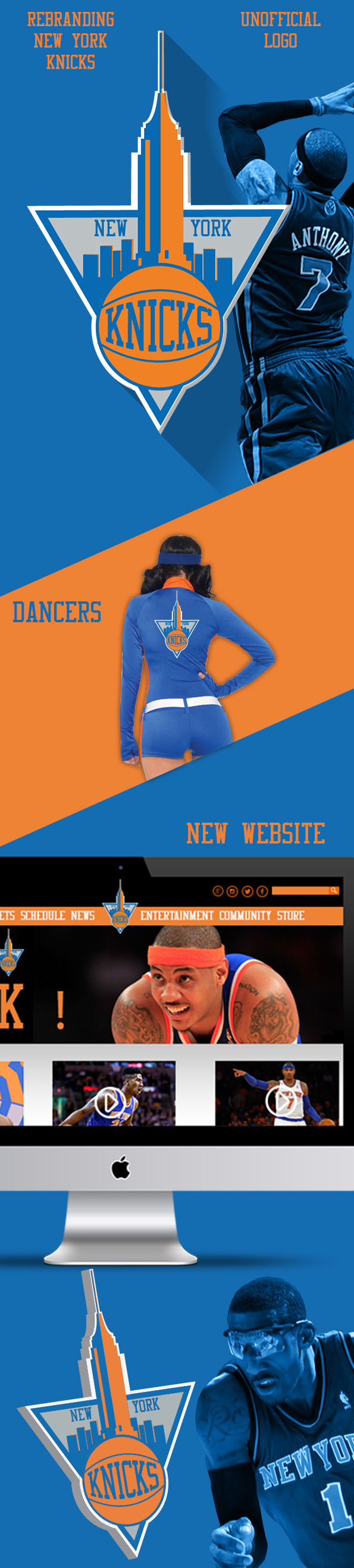 New York Knicks NBA basketball rebranding newyork logo logo nba logo knicks new carmelo Anthony