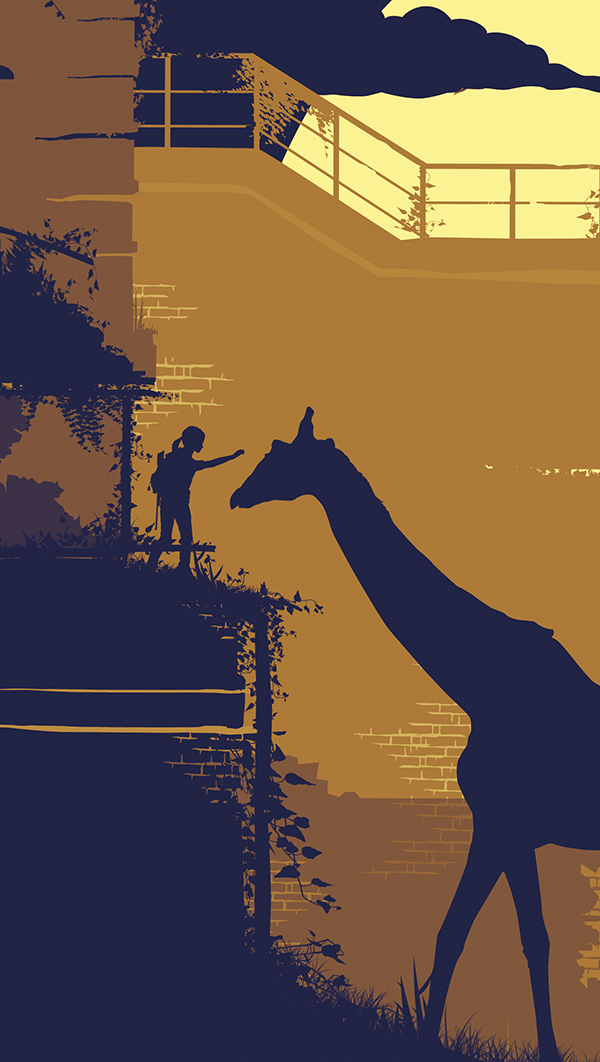 Thelastofus Playstaion3 fanart poster Silhouette videogame naughtydog vector minimal ps3 Joel Ellie cordycep giraffe plank