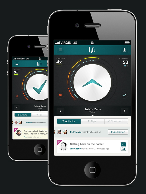 lift app iphone UI ux product habits design Interface visual