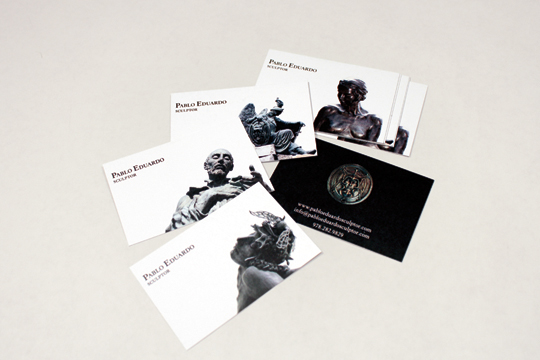 artist portfolio identity book design Resume business card sculptor pablo eduardo